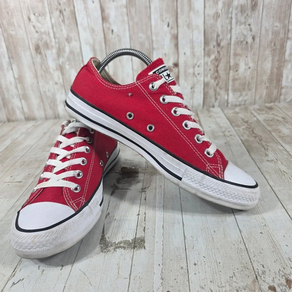 Converse Chuck Taylor All Star Low Top Red Canvas Sneakers M9696 Womens 9 Mens 7 - Picture 8 of 8